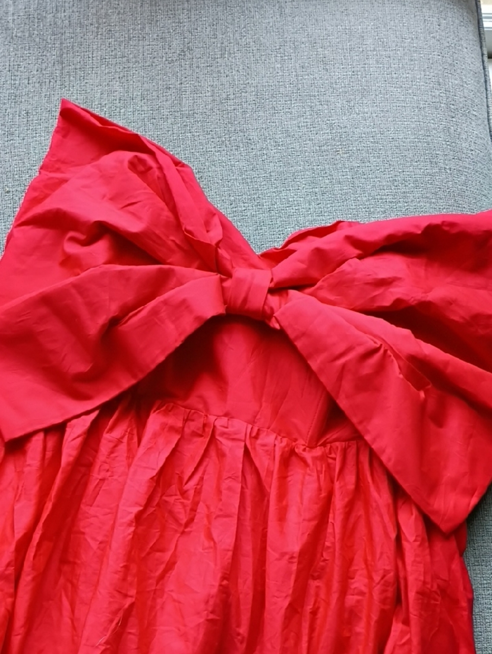 Eloquii Strapless Red Bow Cocktail Dress